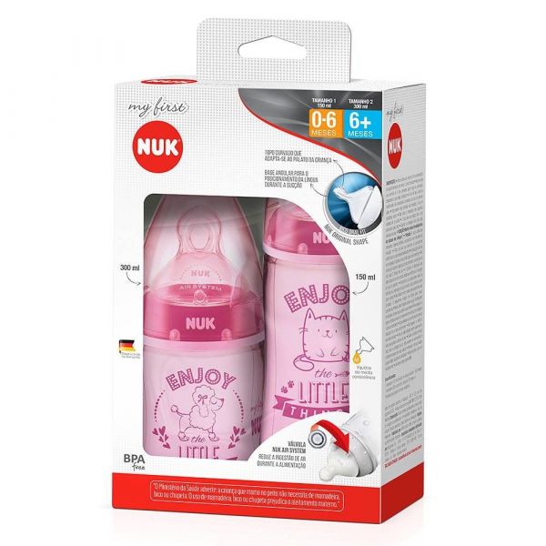 Kit Mamadeira My First Rosa / 300ml - 150ml - Nuk