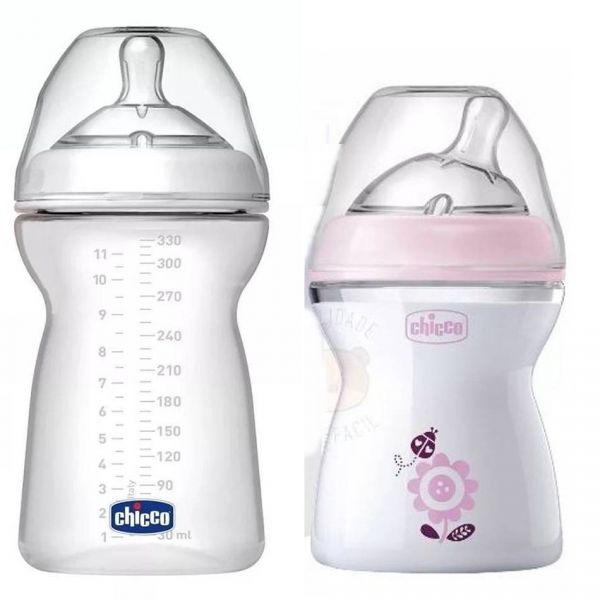 Kit 2 Mamadeiras Stepup Rosa - 250ml 2+ / 330ml 6+ - Chicco