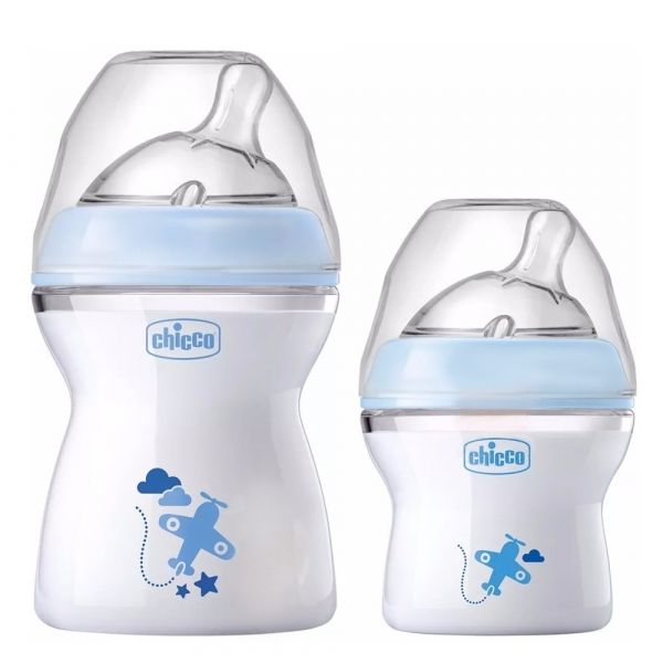 Kit 2 Mamadeiras Step Up Azul Menino - 150/250ml - Chicco