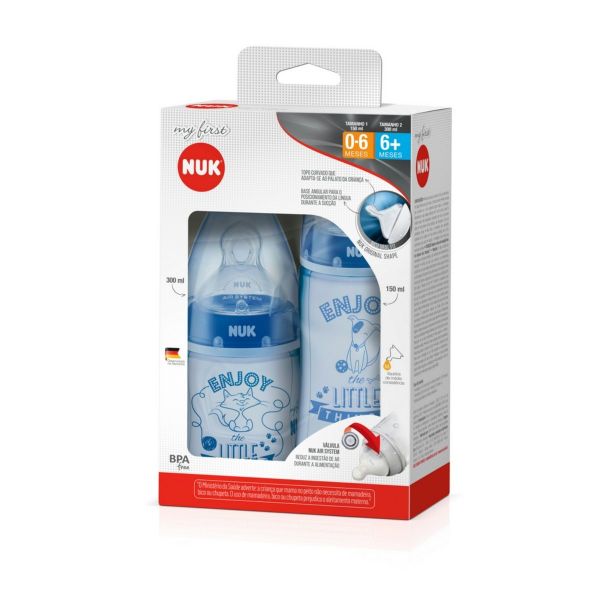 Kit Mamadeira De My First / 300ml E 150ml Azul - Nuk