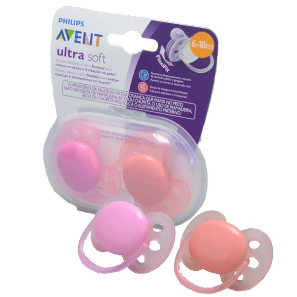 Chupeta Ultra Soft Ortodôntica 2 Unidades 6-18m - Avent