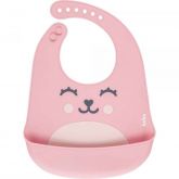 Babador De Silicone Gumy Com Porta Migalhas Rosa - Buba