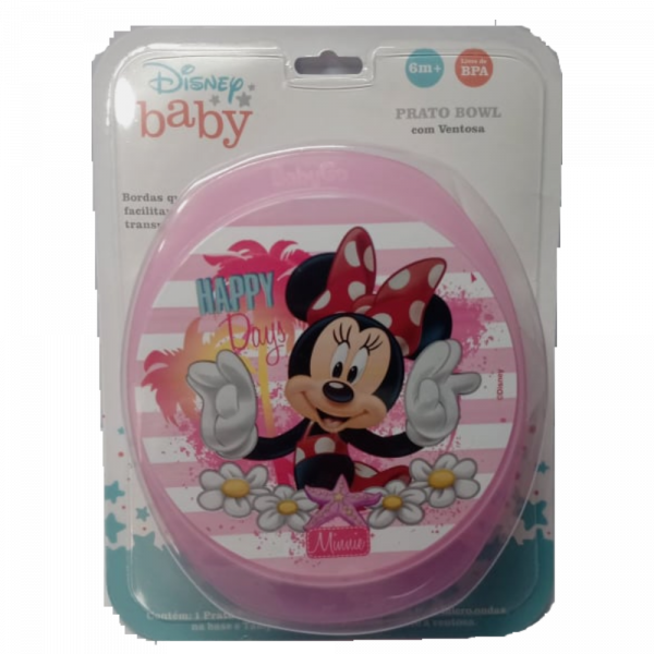 Prato Infantil Com Tampa E Ventosa Disney Baby - Baby Go