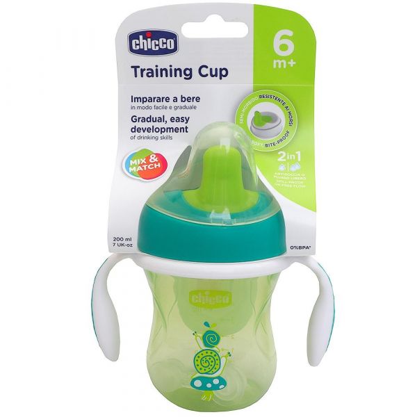 Copo Treinamneto Verde Caramujo 200ml 6m+ - Chicco