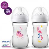 2 Mamadeira Philips Avent Pétala 260ml 1+ Unicornio Flamingo