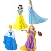 Kit 4 Brinquedo Mordedor Para Bebe Princesas Disney