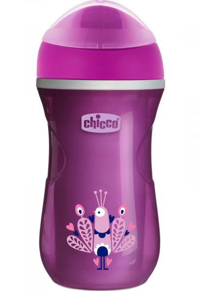 Copo Active Cup Pavão Roxo/ Rosa 266ml - 14m+ - Chicco